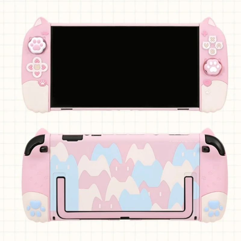 New Cat Silicone Controller Grip Cover Cat Paw Thumb Grips For Switch2 NS2 Full Protective Shell Game Console Accessory Gift