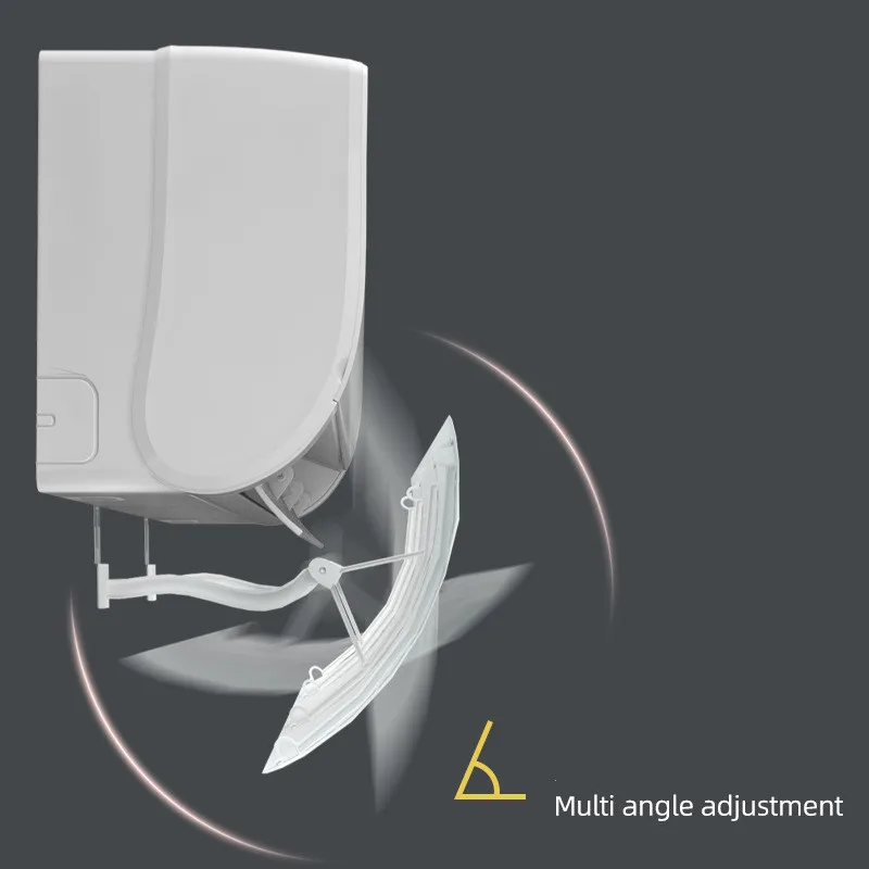 Penahan angin pendingin udara, penutup kaca depan dapat disesuaikan, pendingin udara terpasang di dinding, pelindung kaca depan rumah kantor putih