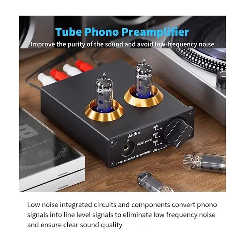 ~【On Sale】Mini Hifi Mm Phono Stage Turntable Preamp Vacuum Tube Stereo Audio Preamplifier Enhanced Sound Quality