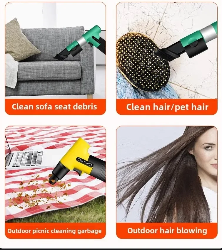 Brushless Motor Jet Fan 120W Turbofan High Power Dust Blower Compressed Air Duster Keyboard Cleaning Tool Type-C Interface