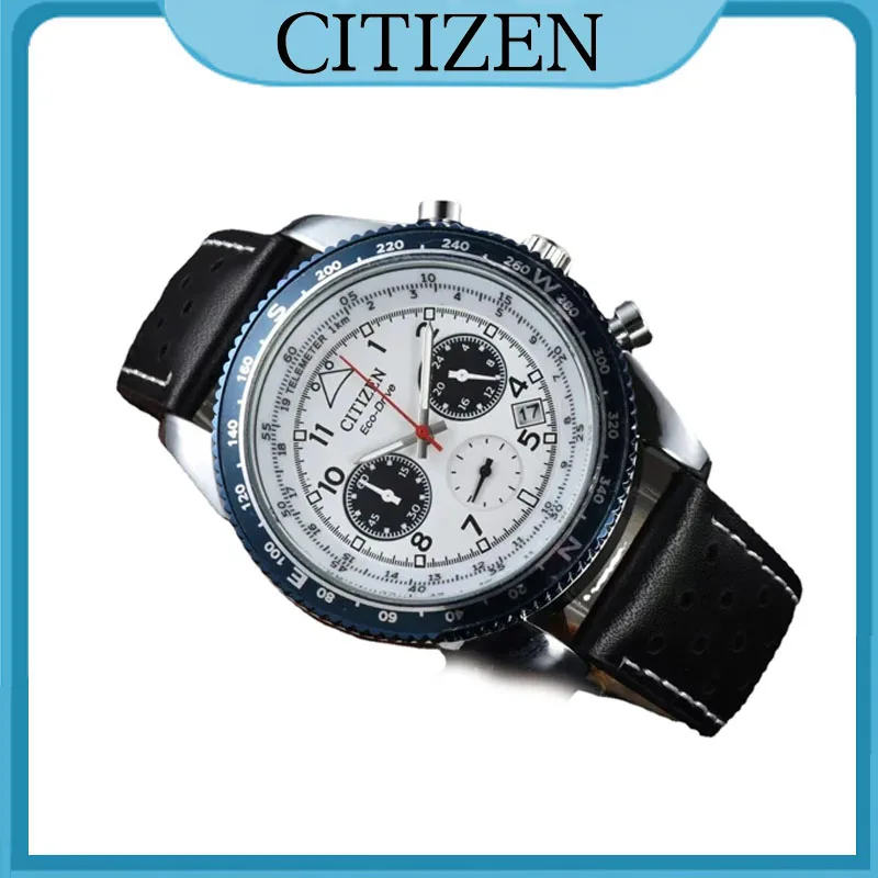 New Citizen Men Watch FF Series Flying Outdoor Circular Dial with Black Belt Optical Kinetic Energy Women\'s Quartz Wristwatches