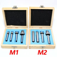 4Pcs Set MT1/MT2 Spur Live Center Drive Spur Driver Dead C Enter with Wooden Case for Metalworking Wood Lathe Turning Tools