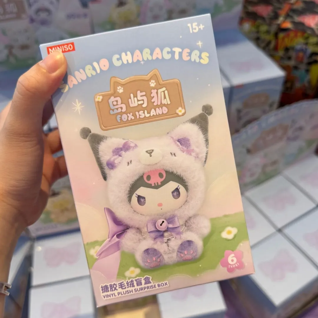 شخصيات مينيسو سانريو جزيرة الثعلب سلسلة قطيفة صندوق أعمى Pochacco سينامورول ميلودي كورومي أنيمي دمى الفينيل ديكور قلادة #3