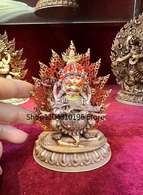 10CM Tibet Shakya Lineage Mahakala Rinchen Gonpo Protector Buddha Copper Statue