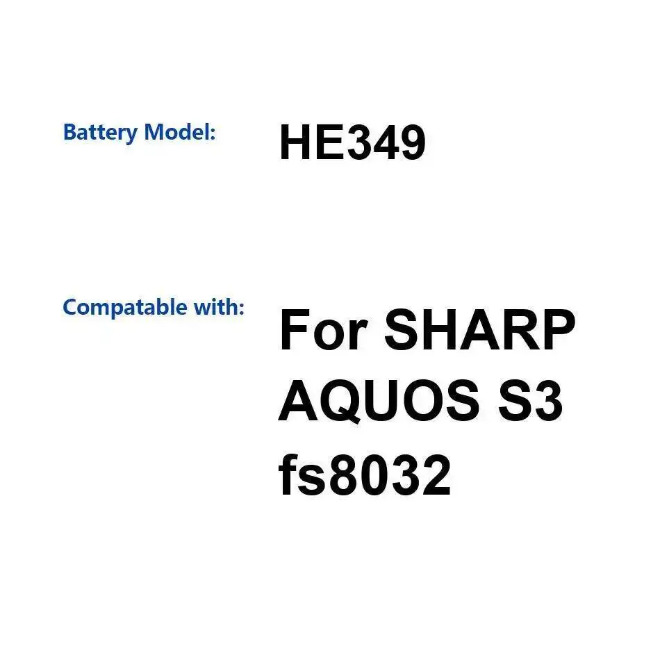 

Сменный аккумулятор для мобильного телефона HE349, легкий вес для Sharp Aquos S3 Fs8032 3200 мАч