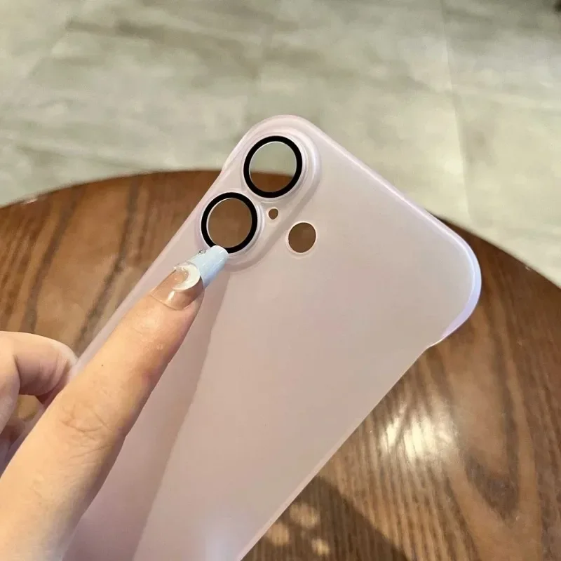 حافظة لهاتف آيفون 16 حافظة رفيعة للغاية غير لامعة لهاتف آيفون 11 12 13 14 15 برو ماكس 16 بلس واقي كاميرا زجاجي