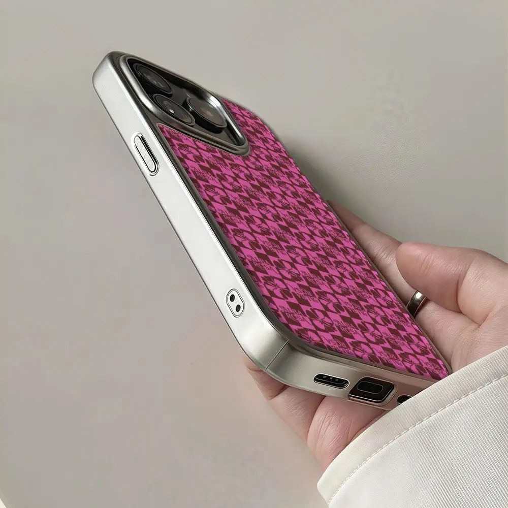 Fashion A-ALBA R-ROSA  Phone Case For iPhone 16 15 14 13 12 11 Pro Max Plus HD Magsafe Metal Frame Carbon Fiber Hard Shell view 5