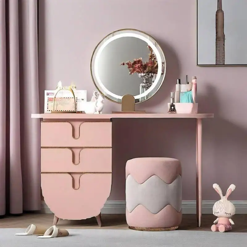 Cream Paletts Vanity Desk Natural Accessories Adult Dressing Vanity Desk Nightstands Lounges Cajoneras Para Ropa Furniture Home