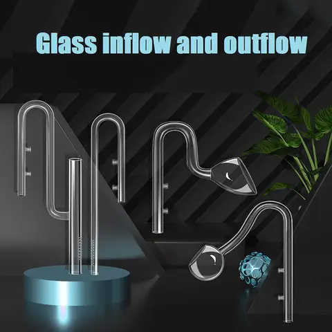 Aquarium Glass Inlet Outlet Skimmer Accessories Lily Pipe U Water Filter Fish Tank Pump Fishbowl Ecoflow Supplies Shrimp Hang on