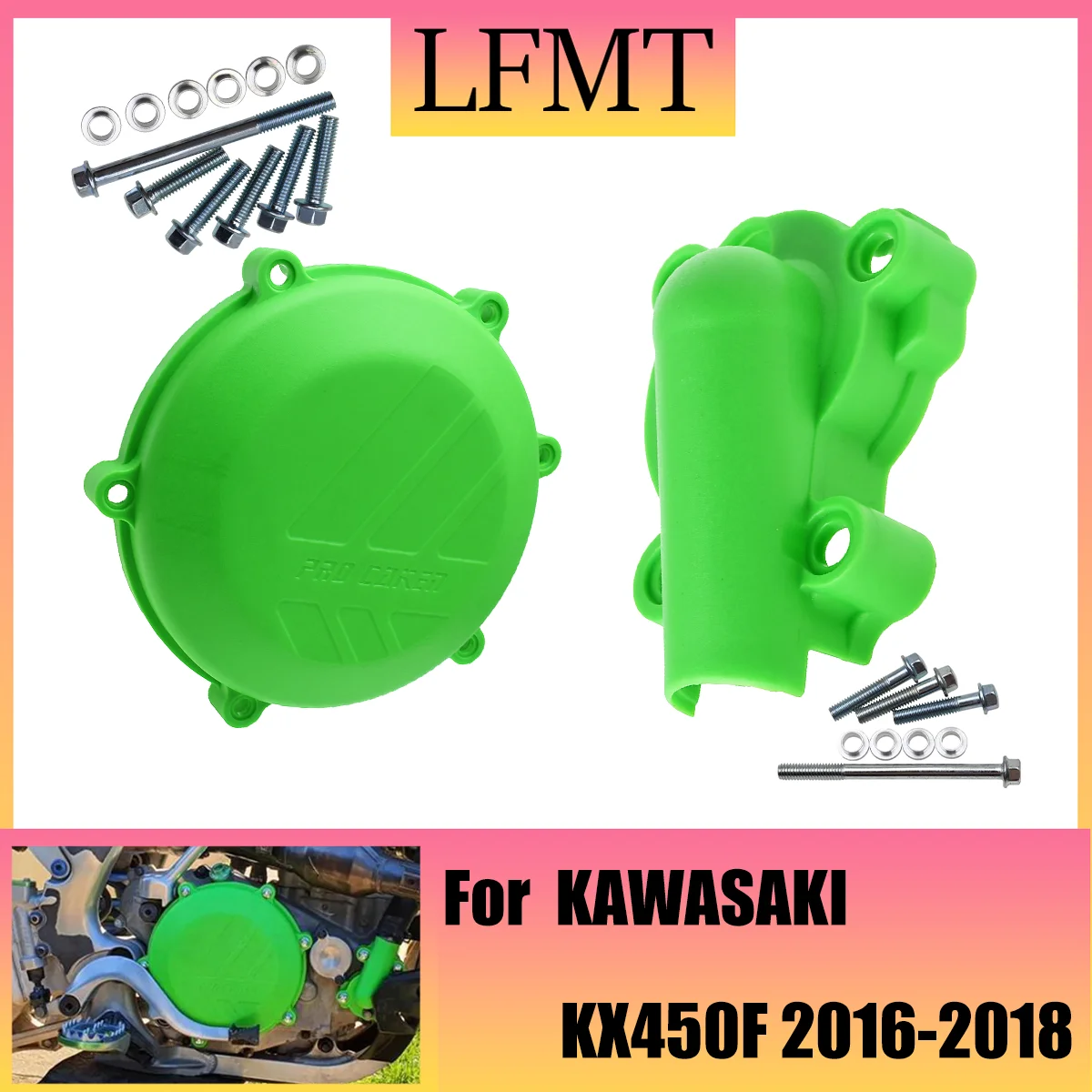 

Motorcycle Plastic Protector Clutch Guard Water Pump Cover For Kawasaki KX 450F 2018 2017 2016 KX450F Dirt Bike Universal Parts