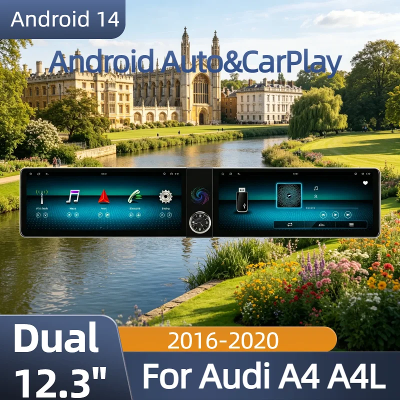 Android 14 CarPlay Auto Dual 12.3