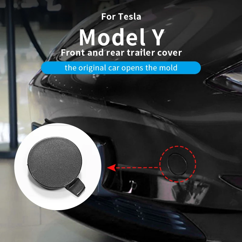 Suitable for Model Y Tesla 2021-2024 Front and Rear Tow Lid, Tow Hook Replacement Cover, Tow Buckle Protective Cover