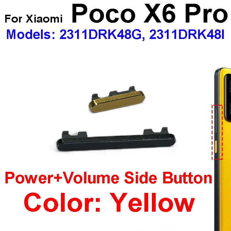 Power On/Off Switch Volume Buttons For Xiaomi Poco X5 X6 Pro X6 Neo Power Volume Audio Side Keys Replacement Repair Parts image 6