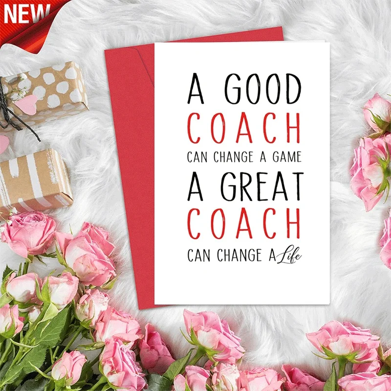

Inspirational Coach Greeting Card, Good Great Coach Game Life Change Thank You Card for Sports Coach