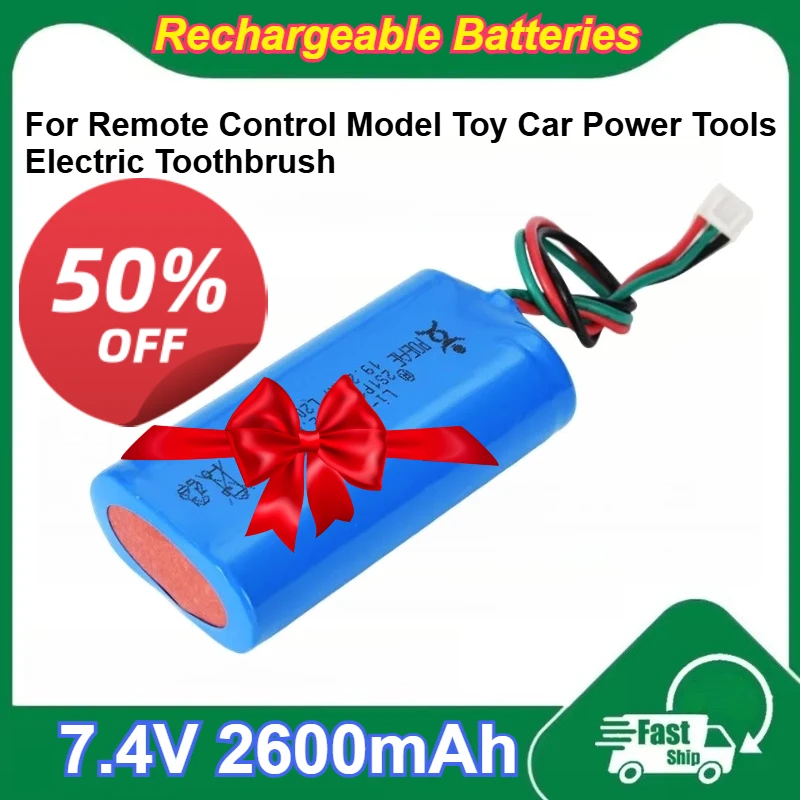 

10 Pcs 18650 7.4V 2600mAh Rechargeable Lithium-ion Batteries for Remote Control Model Toy Car Electric Toothbrush Power Tools