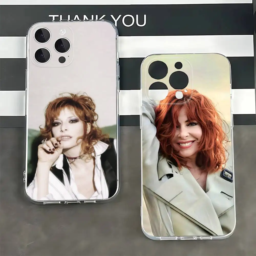 Singer Mylene Farmer Transparent Protective Cover for iPhone 7,8,11,12,13,14,15,16,17,Pro Max,Plus,X,XR,XS Max,SE,12 mini