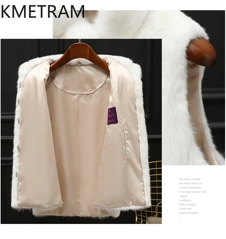 Real Whole Mink Fur Coat Women White Vest Luxury Warm Sleeveless Fur Jacket Woman 2024 Winter Clothes New in Outerwears шуба