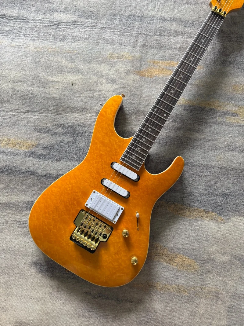 Chinese Electric Guitar  yellow color tremolo system rock