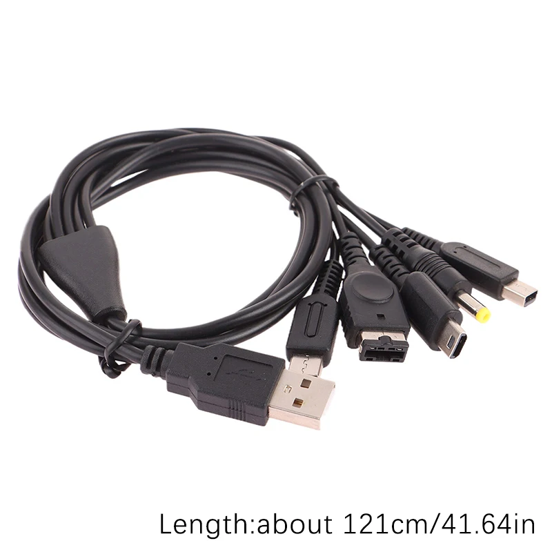 1.2M Cable Fast Charging Cable 5 In 1 USB Game Charger Cord Wire For New 3DS XL NDS Lite NDSI LL Wi I U GBA PSP