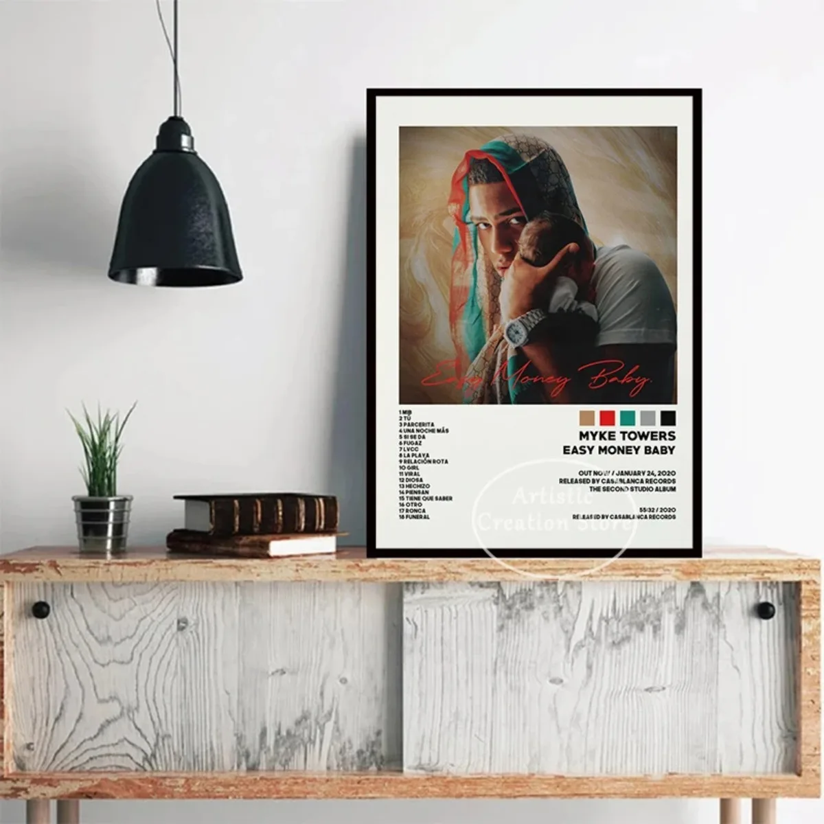 قائمة التتبع Anuel AA Real Hasta La Muerte غطاء ألبوم الموسيقى المشارك طباعة قماش اللوحة صورة جدار الفن غرفة نوم ديكور المنزل الهدايا