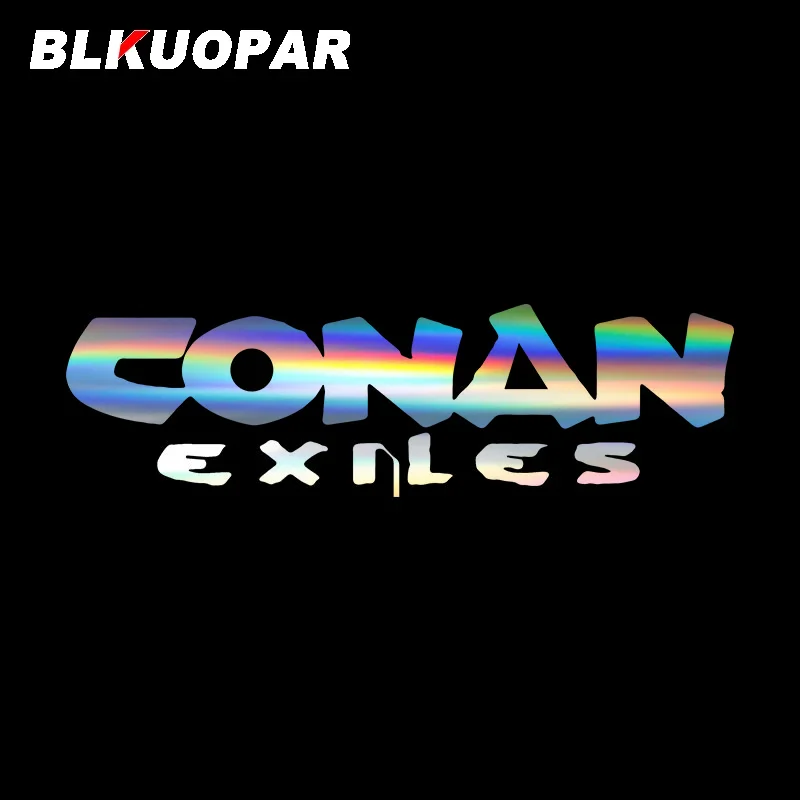 BLKUOPAR Conan Exiles Car Stickers Laser Label Logo Decal Waterproof Holographic Die-cut Fuel Tank Lid Decoration