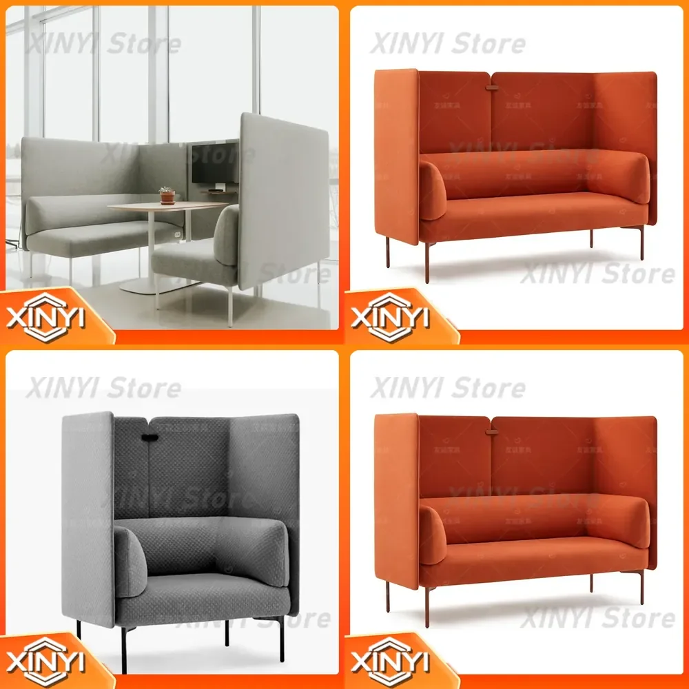 High Back Fabric Sofa for Office Lobby Waiting Area Reception Room with Bookcase for Business Meeting Negotiation Leisure Use