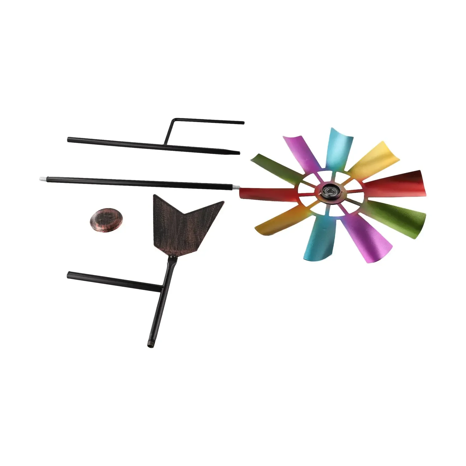 Wind Spinner Windmill Garden Decoration Metal Multicolor Ornament Parts Patio Rotating Wind Sculpture Yard Balcony High Quality