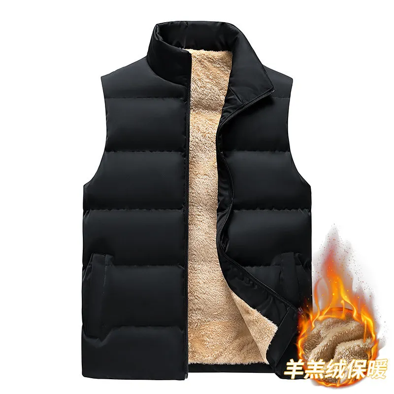 

Autumn Winter Men Vest Jacket Oversizd 6XL Warm Sleeveless Men Jackets Male Casual Waistcoat Solid Velvet Men Vest Clothes