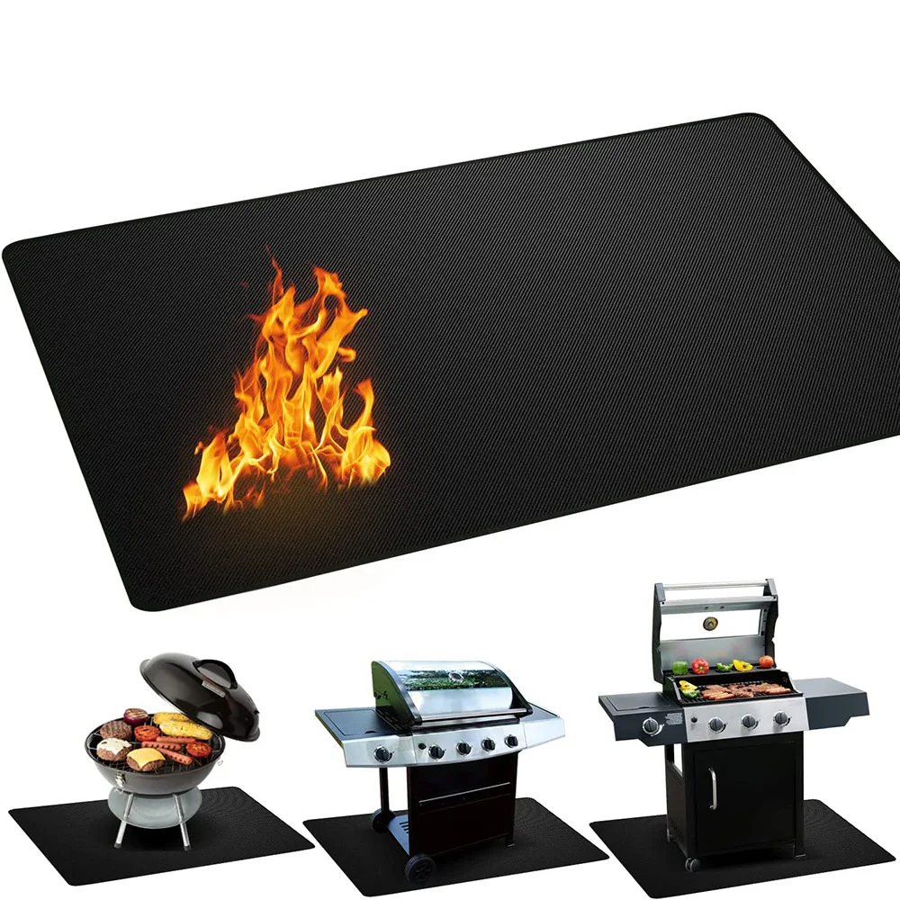 Outdoor Barbecue Pad for Protecting Wooden Floors Heat Resistant Fire Pit Mat, Flame Retardant Pad