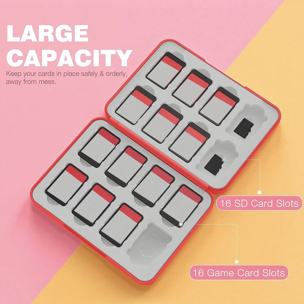 Suitable for Switch Game Card Magnetic Absorption Cassette Reader 16 in 1 Red