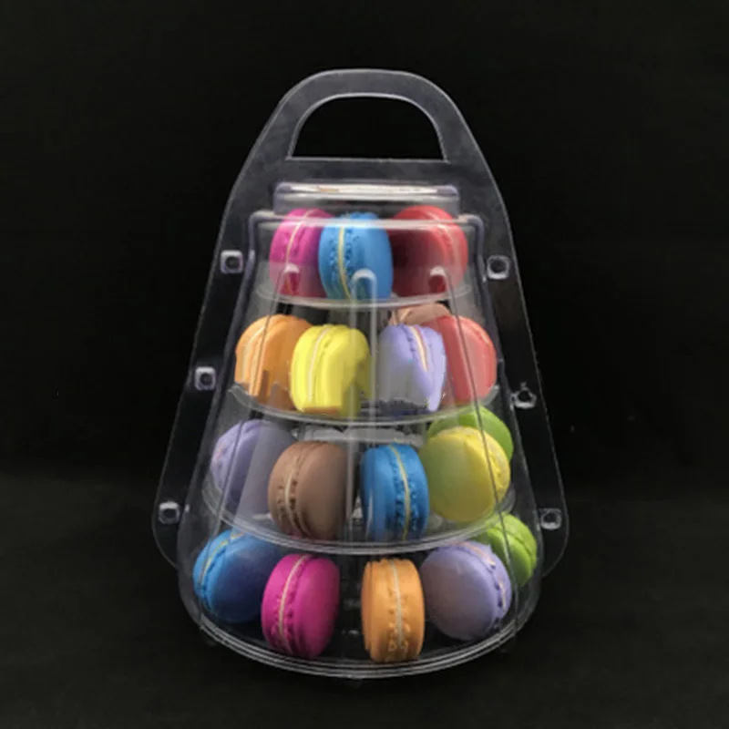 Display Rack Wedding Birthday 260*210mm High quality 4 Tiers Macaroon Display Stand Stand Clear Round Macaroon Tower