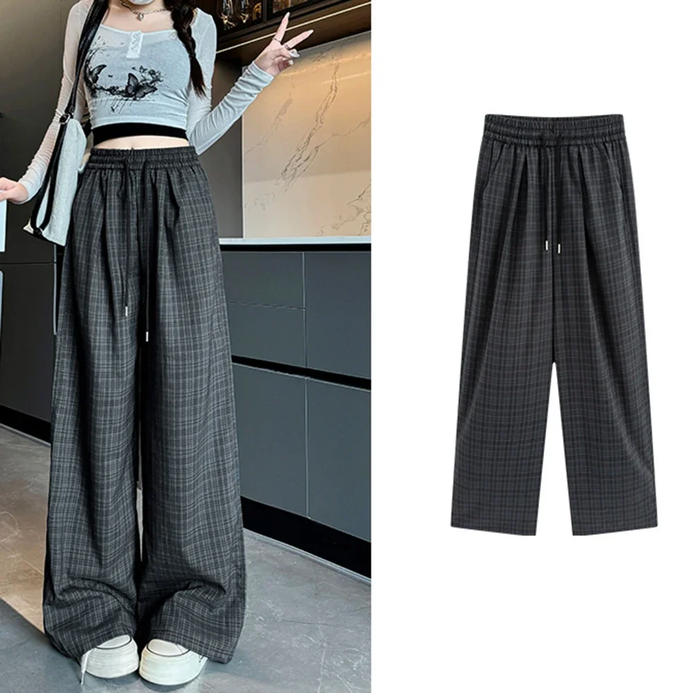 Dark Grey Trousers Casual Straight Pants Casual Outing Dark Grey Basic Plaid Casual Pants Casual Trousers Brand New Condition