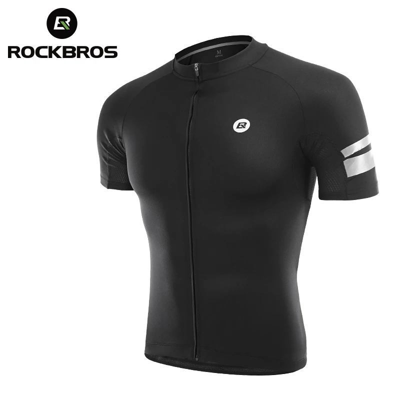 ROCKBROS Radfahren Jersey Männer Atmungs Shirt Sommer Jersey Kleidung Fahrrad Schnell Trockene Kleidung Anti-Uv Reflektierende Kurzarm