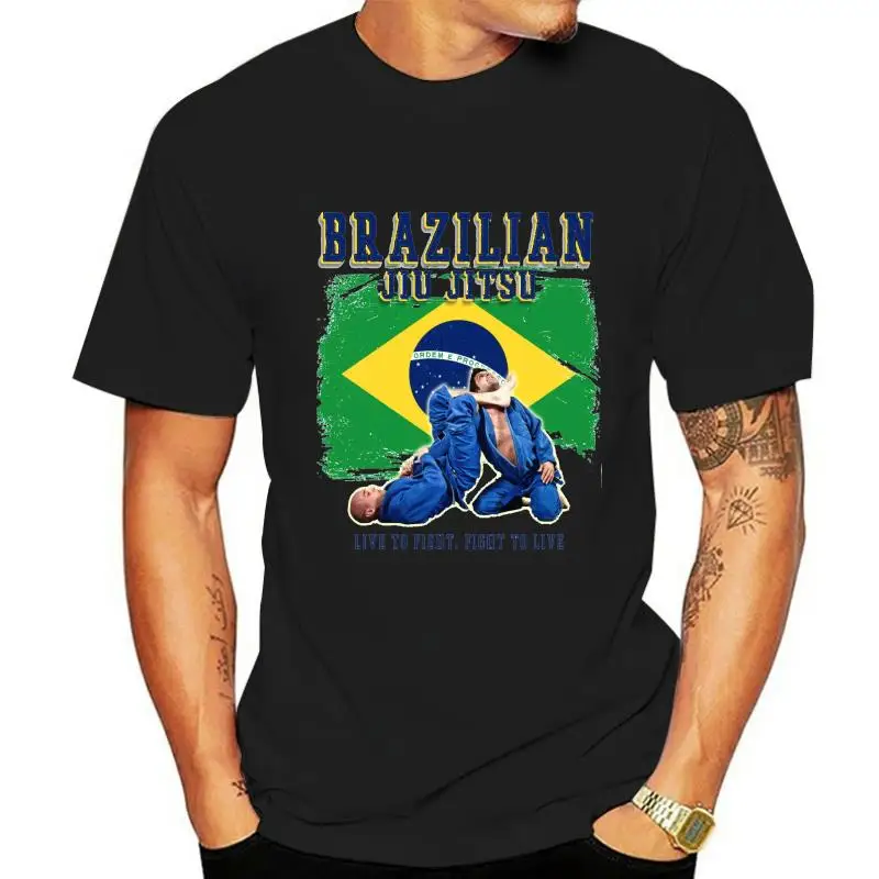 Brazilian Jiu Jitsu BJJ Gym Martial Arts Mens White Cotton T Shirt Gyms Fitness