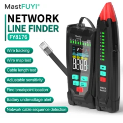 MASTFUYI FY8176 Network Cable Finder Anti-Interference Test Instrument Wire Tracer Measure Length Wiremap Cable Tracker