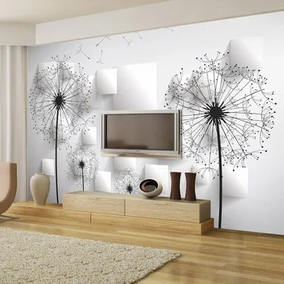 custom Simple TV mural 3d wallpaper background wall living room sofa black white dandelion Waterproof papel DE parede bedroom
