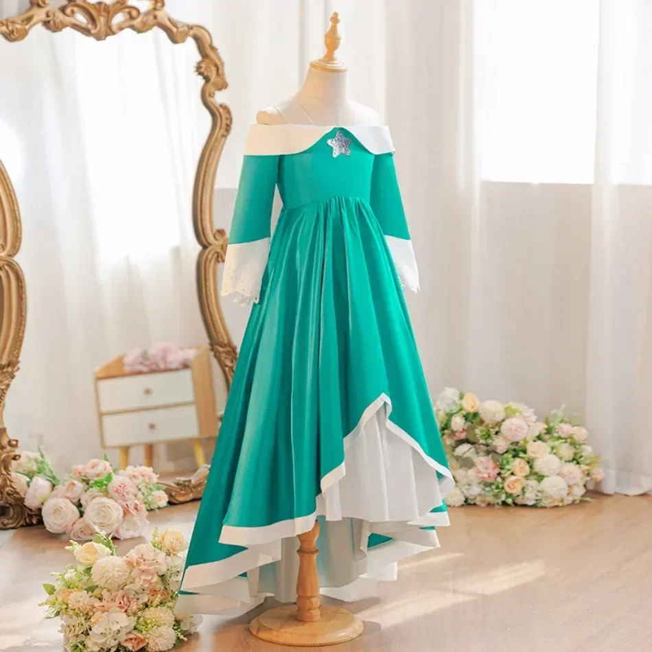 Game Movie Same Style Girls Outfits Elegant Party Halloween Princess Dress Up Pageant Children Costume Carnival Kids Cloth TAN06