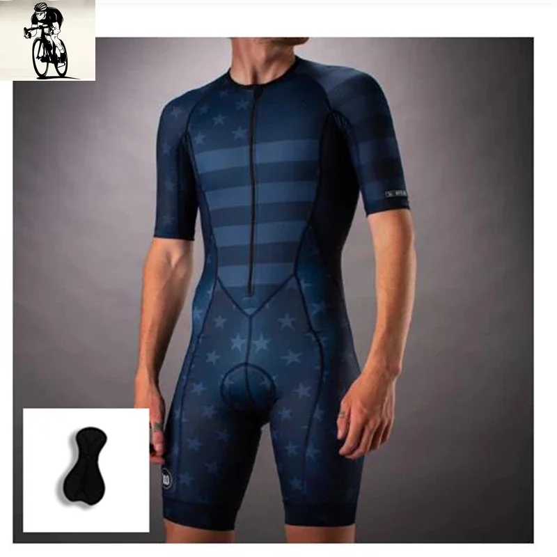 2025 New Hot Selling Short Sleeve Shorts Professional Comfortable Breathable Bib One Piece Cycling  Skin Suit Triathlon Jumpsuit