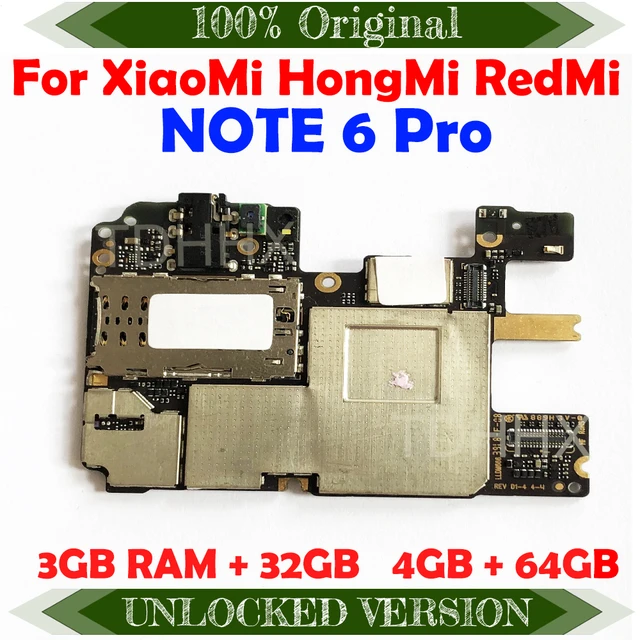 TDHHX Full Working For XiaoMi RedMi Note 6 Pro Motherboard 100 Unlocked Original Logic Board Mainboard Good Work Tested Replace AliExpress