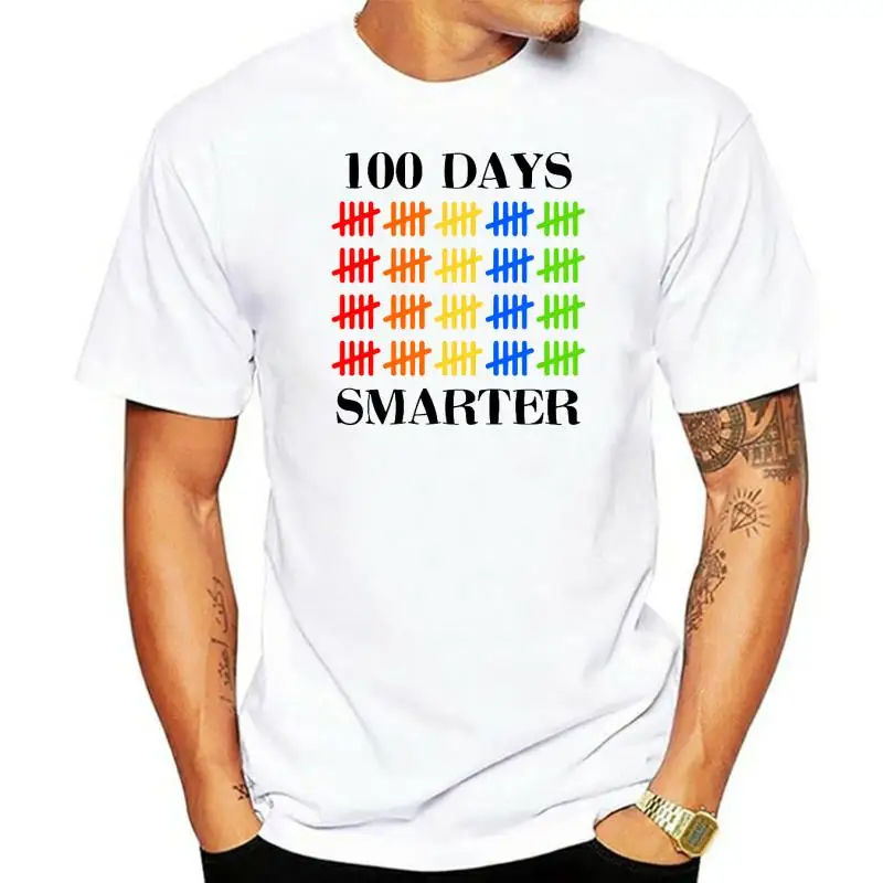 100 Days Smarter Shirt Back To School Hundred Day Teachers Print Tshirt Graphic Cotton Material