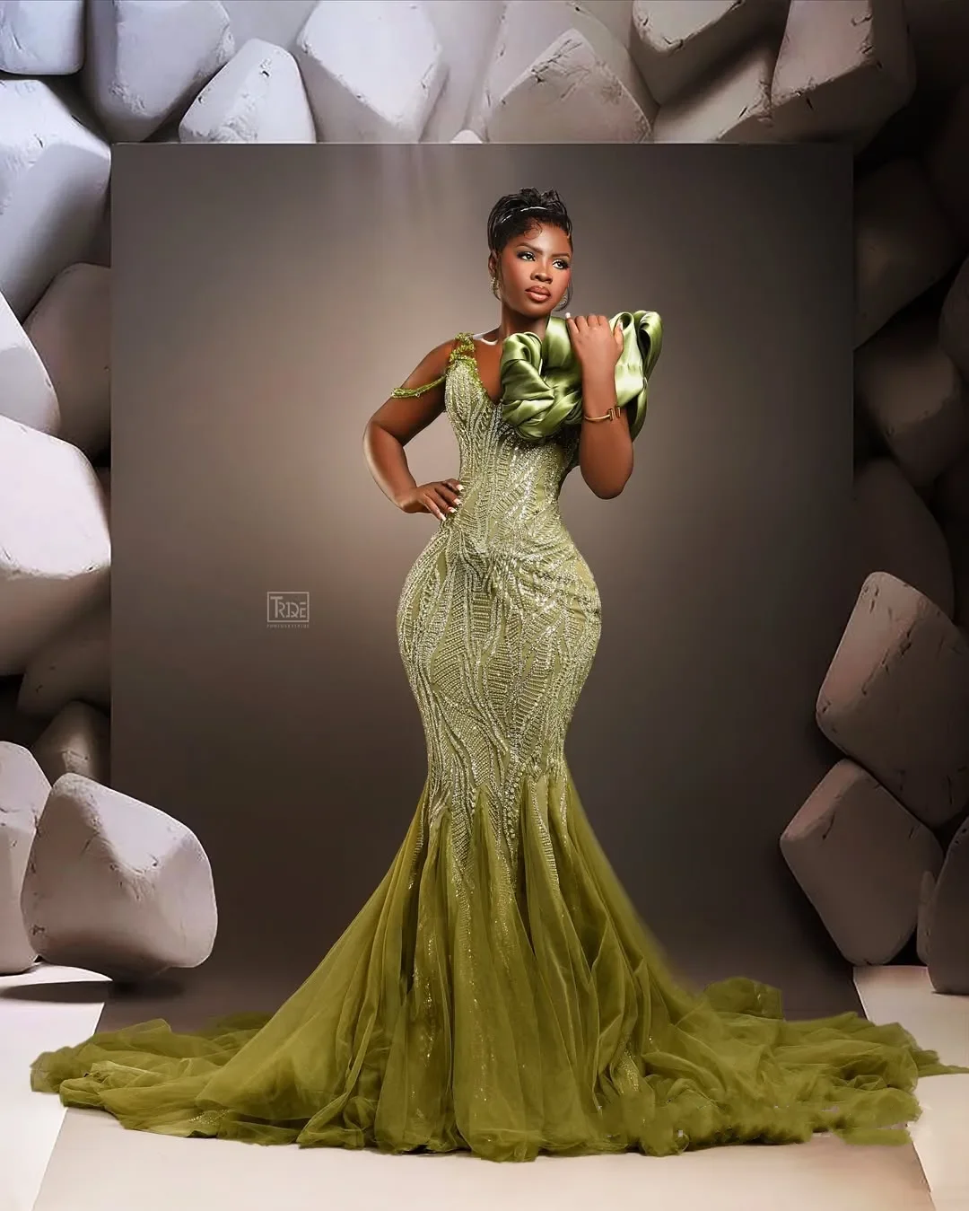 

Customized Plus Size Aso Ebi Prom Dress Mermaid Evening Dresses V Neck Beaded Lace Formal Second Reception Gowns For Black Women