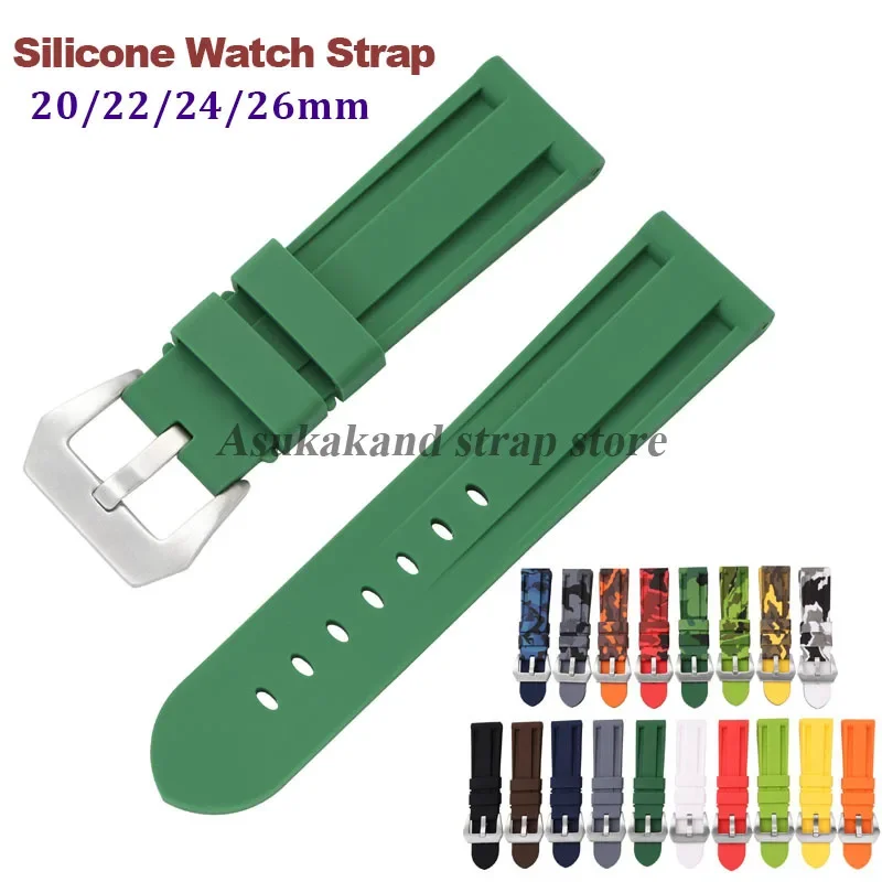 20mm 22mm 24mm 26mm Silikonarmband für Panerai Universal Gummi Armband Armband für Omega für Seiko Sport Männer Frauen Armband