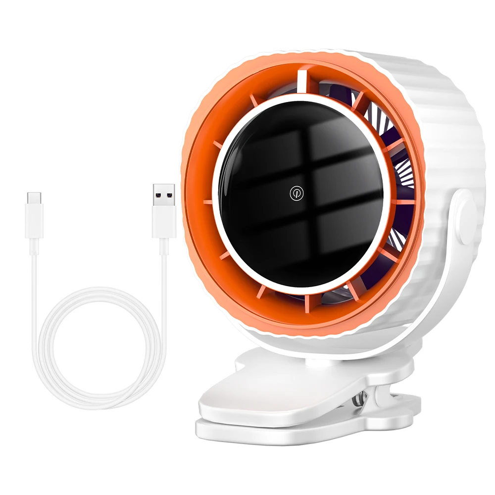 Super Silent Small Desktop Fan With Clip USB Charging Outdoor Strong Air Flow Cooling Fan with 4-speed Strong Air Flow