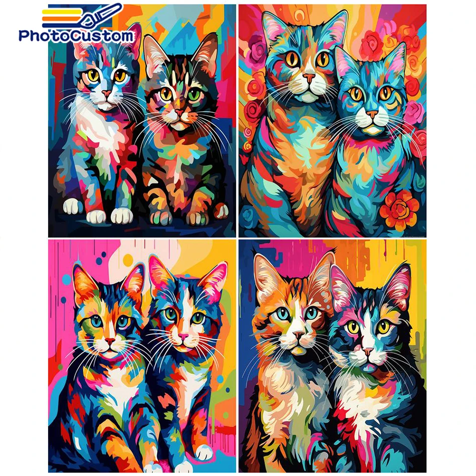 

PhotoCustom 60x75cm Frameless Acrylic Painting By Numbers On Canvas Animal DIY Crafts Coloring By Number For Home Decor Gift