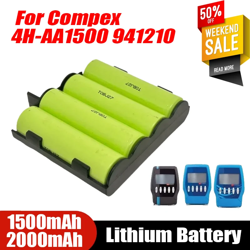 Batería de repuesto de 2000mAh/1500mAh 4H-AA1500 941210 para Compex Mi-Ready SP 2,0 Runner SP 4,0 Sport Elite Vitality Voor Fit 1,0