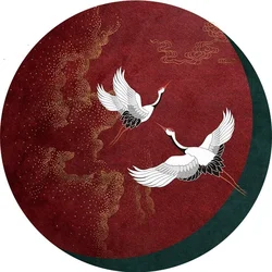 Children's room game non-slip carpet Chinese crane round  living  bed bath small  home decoration
