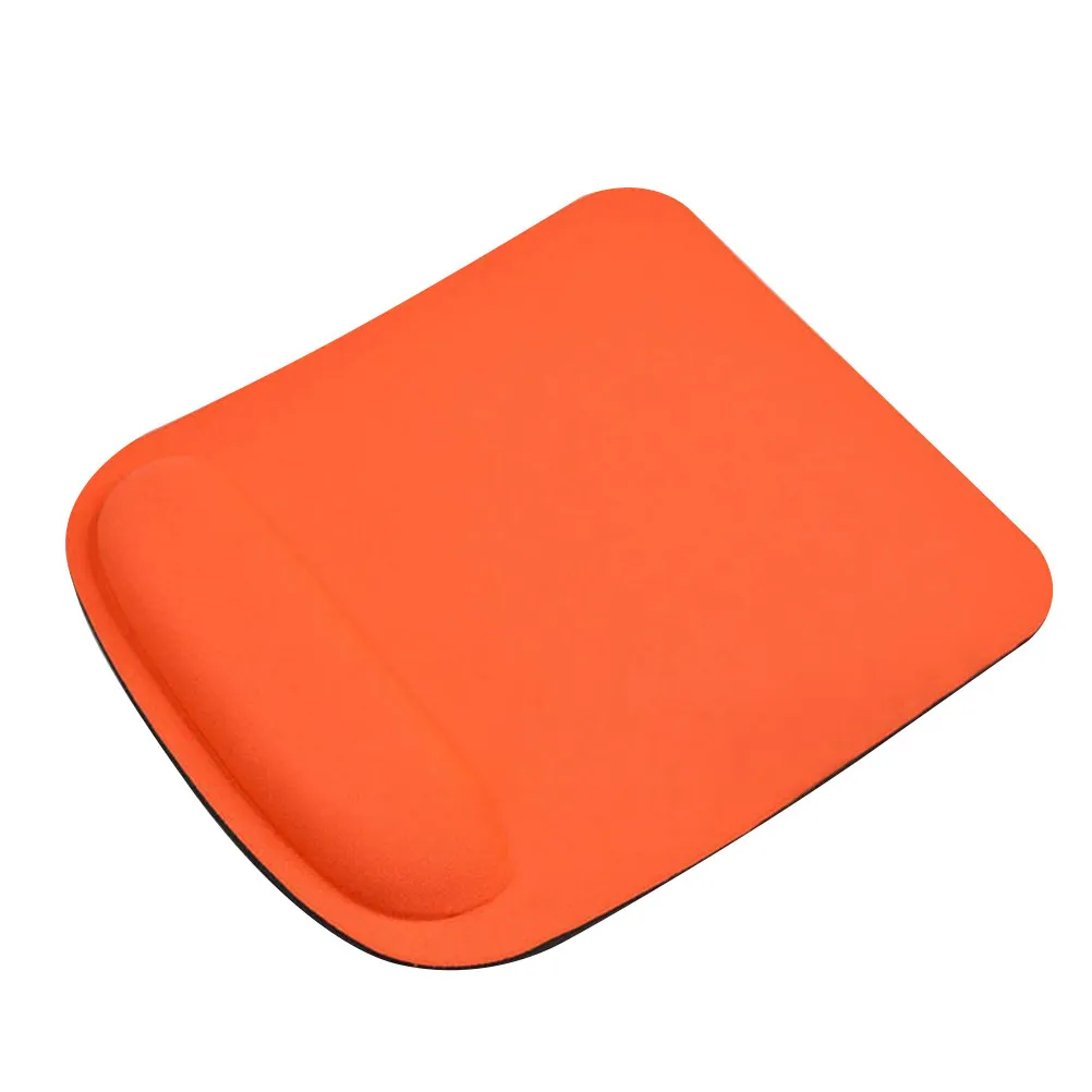 Ergonomic Mouse Pad Wrist Rest Support Orange Rubber Anti Slip Comfort Mat for Gaming Office Computer Left Right Handed Use