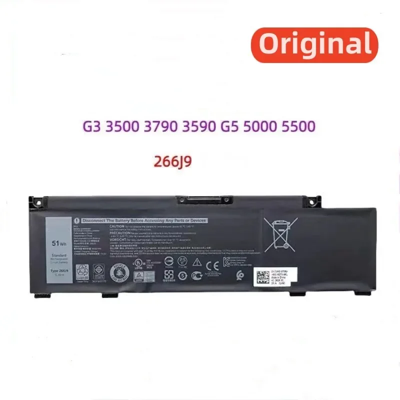

100% оригинал 4255 мАч 11,4 В для DELL 266J9 G3-3790 3500 3590 3779 P89F G5-5587 5500 5590 Ins15PR-1742W аккумулятор для ноутбука