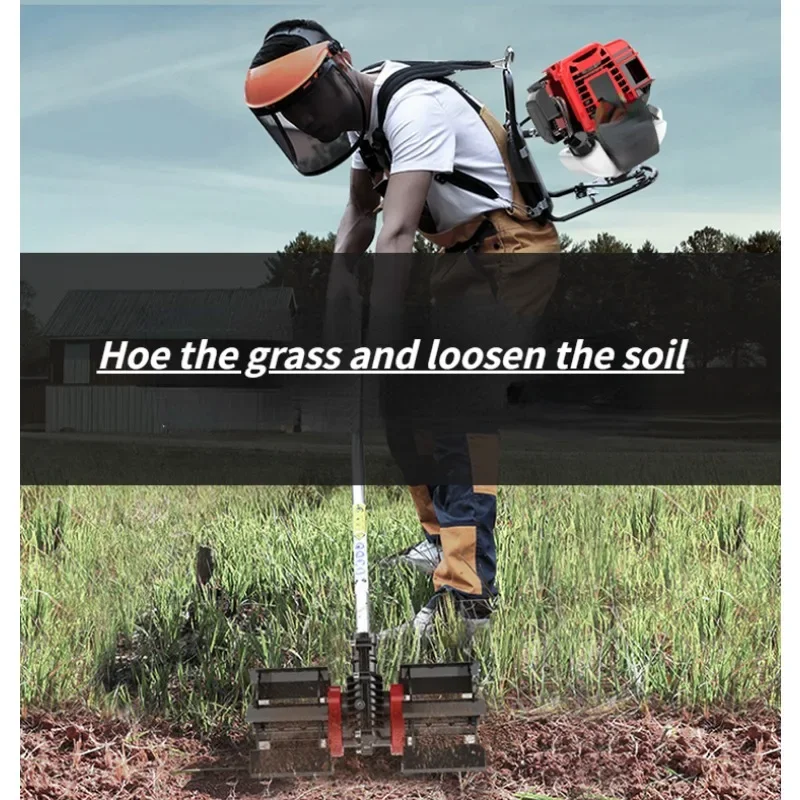 Weeding Machine Four-stroke Lawn Mower Knapsack Small Household Multi-function Wasteland Reclamation Ripper for Weeding