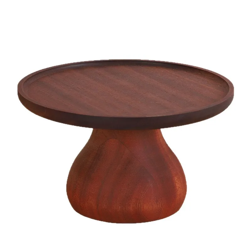Spot Simple Japanese ins Style Plate Wooden Tray Plate Household Solid Wood Fruit Plate Dim Sum Sushi High Foot